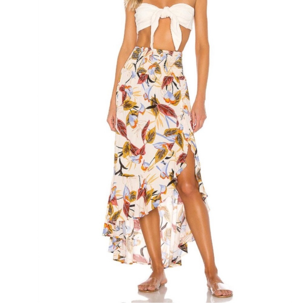 L-Space Caitlin Coverup Floral High-Low Skirt